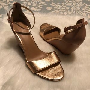 Anthropologie SEYCHELLES RoseGold Platform Sandals